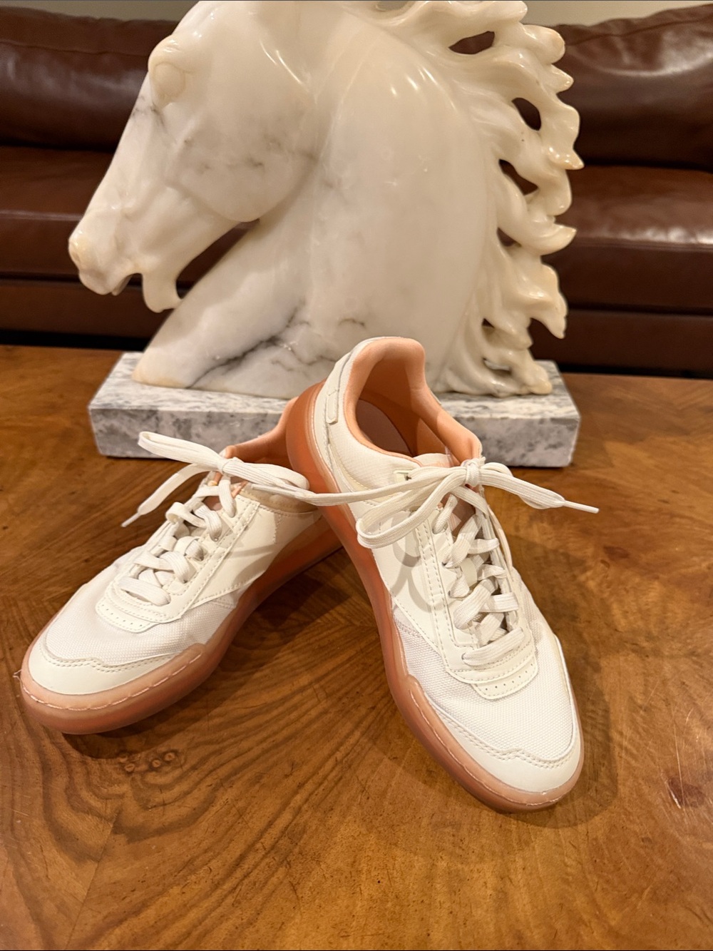 Reebok Off White and Blush Low-Top Sneakers